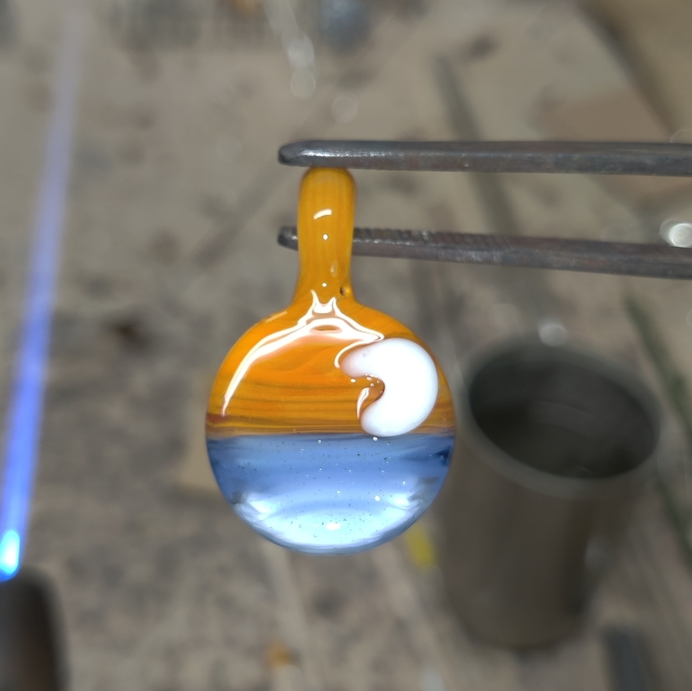 Sunset glass pendant